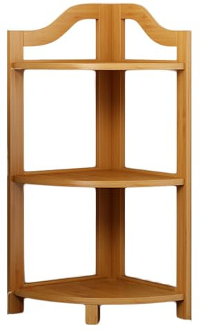 Freestanding 3 Tier Corner Bookshelf Bookcase for Small Space Etagere Shelf Storage Rack Ideal for Study Room Living Room and Office Original Wood Color Shelf Rack