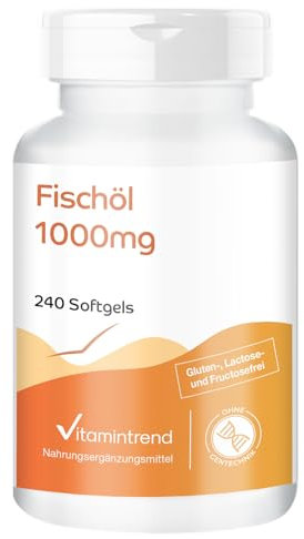 Capsules d'huile de poisson - Oméga 3-240 softgels - 3000mg d'huile de poisson par dose journalière - avec EPA et DHA - hautement dosé - suppléments d'Allemagne | Vitamin