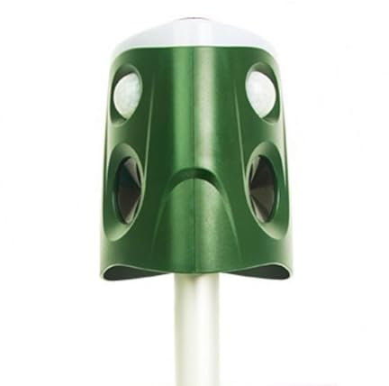 Resistente di animali a ultrasuoni solari, a 360 ° anti-gatto cervo, flash di avvio con movimento 3 lati, unità solare per cani, per gatti, cani, uccelli, conigli, scoiattoli