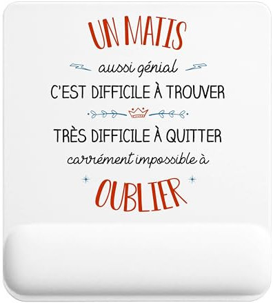 Planetee Tapis de Souris Un Matis Aussi génial | Accessoire Bureau Ergonomique - Idéal pour Anniversaire, Collègue, Secret Santa Noël, Fête des Pères et Fête des Mères