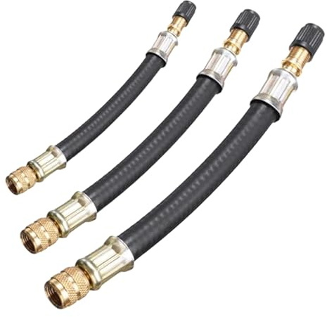 FAINCA 3 Pezzi Prolungatore Valvola Pneumatico Adattatore Valvola Bici Adattatore Gonfiaggio Bici Prolunga Tubo Pompa Flessibile Tubo per Auto Camion Moto Biciclette Generale