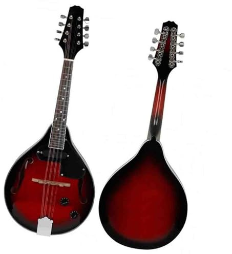 Instrumento Musical Mandolina Eléctrica Guitarra De Ocho Cuerdas Conjunto Rojo Y Negro Profesional Instrumento De Mandolina Profesional