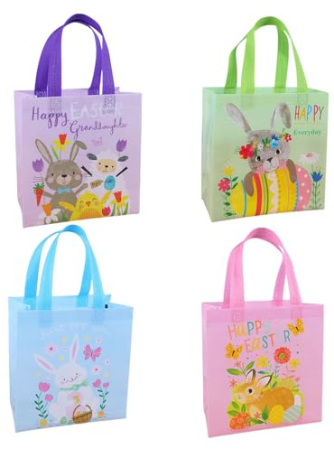 4 Stück Oster-Geschenktüten, Basteltasche, Oster-Süßigkeiten-Halter, wiederverwendbare Tasche für Handwerk und Feiertage, Feiern, Geschenkverpackung