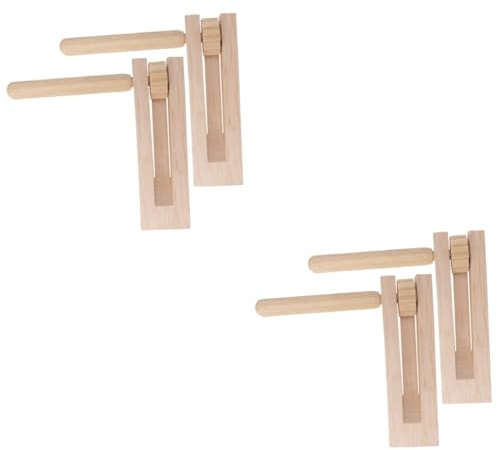 JOINPAYA 4 Pcs Wooden Ratchet Noise Makers Traditional Matraca Educational Music for Smooth Polished Wood with Soft Edges Safe and Design