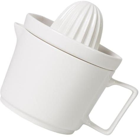 Hemobllo Presse-agrumes Manuel Céramique Portable Extracteur de Jus à Main Ergonomique pour Citrons et Fruits Filtre Résidus Bouteille Amovible Outil de Cuisine Polyvalent