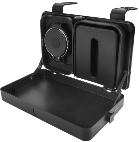 Taruor Plateau de Rangement Arrière de Voiture avec Boîte à Mouchoirs et Support Poubelle, Installation Stable et Silencieuse, Configuration Réglable Peu Encombrante, pour les Longs Voyages en