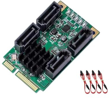Rudiaoa MiniPCIe Zu SATA3.0 Controller Karte 4 Unabhängige Ports AHCI Kompatibel Für Laptop Upgrades SATAs Controller