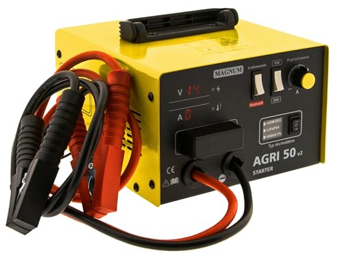 Magnum AGRI 50 v2 Starter – batteriladdare med starthjälp 12 V/24 V 50 A booster för bil, lastbil, traktor – AGM, Gel, LiFePO4 & Wet kompatibel Bestschweissen.de