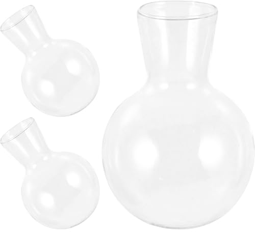 GALPADA Wooden Stand Glass Bulb Vase Plant Holder, High Borosilicate Glass Terrarium Planter for Indoor Air Plants and Houseplants Decoration