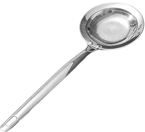 Fat Skimmer Spoon - Oil Strainer | Cooking Utensil with Fine Mesh Filter, Kitchen Tool with Heat Safe Use, Food Separator Ladle for Soup Sauce Fryer Butter Making