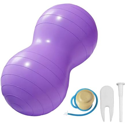 QSTDGVPW Palla da per Esercizi di Stabilità, Palla da Peanut, Sedia, Attrezzatura per Sedersi, Palla da Scrivania, Materiale in PVC, Gonfiaggio, Viola
