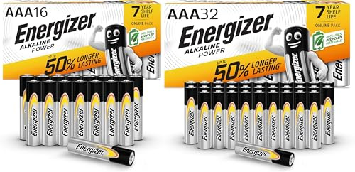 Energizer Alkaline Power - Piles AAA (Lot de 48) - Alcaline 1,5V - Énergie Longue durée - Idéales pour Les appareils du Quotidien - Emballage 100% Recyclable - Conservation 7 Ans [Exclusivité Amazon]