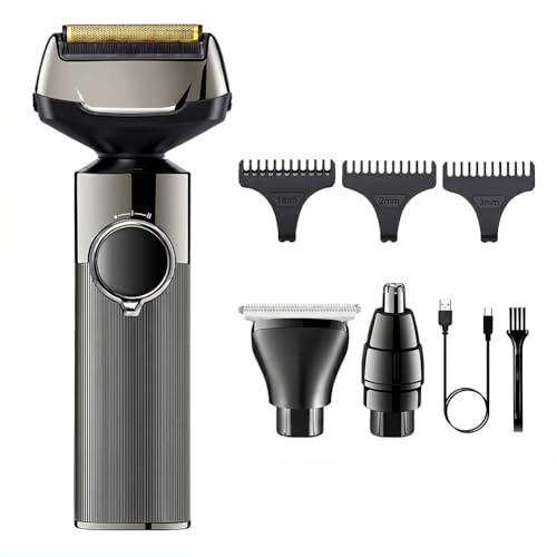 Solimpia Recortadora Eléctrica 3 en 1 Multigroomer, Recortadora de Barba, Cortapelo para Hombre, para Vellos de Nariz, Recortadora de Precisión, Impermeable IPX7, Recargable