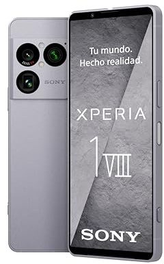 Sony Xperia 1 VIII - Pantalla OLED HDR FHD+ de 6,5 19,5:9 120Hz, Triple cámara con Nuevo teleobjetivo, Xperia AI, Batería 2 días, Audio 3,5 mm, Dual SIM, Plata Iolita