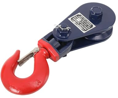 NICCOO 4 Tonne Snatch Block with Hook, 8000 lb Lifting Pulley, 4.5 Inch | Forged Alloy Steel Hook, No.45 Steel Pulley Wheel, Anti-Rust Coating, Heavy-Duty Rigging Block