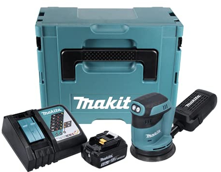 Makita DBO 180 RT1J Akku Exzenterschleifer 18 V 125 mm + 1x Akku 5,0 Ah + Ladegerät + Makpac