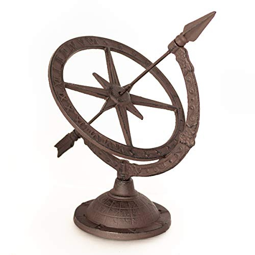 Antikas | Sonnenuhr im Landhausstil | Höhe: ca. 37,5 cm | Breite: 24,5 cm | Tiefe: 34 cm | Fuß Ø 16 cm | dekorative Schattenuhr für Garten & Terrasse