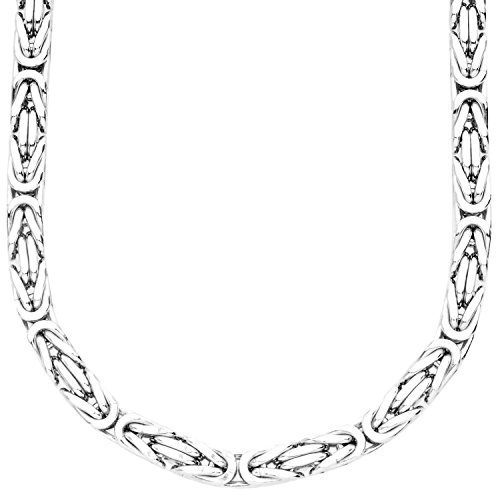 .iced-out. Sterling 925er Silber Königskette - BYZANTIN 6x6mm - 80cm