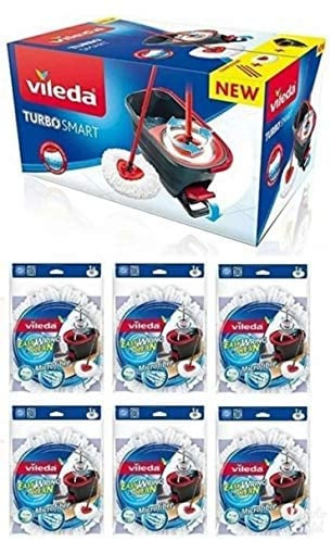 Vileda New Mocio Turbo Smart mit Piu 6 Pedaleimer inklusive Mikrofasern