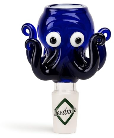 Weedness Bong-Glas-Kopf 18,8 mm Schliff Octopus - Steckkopf Chillum Adapter Bong Zubehör Köpfchen Head Aufsatz Bowl
