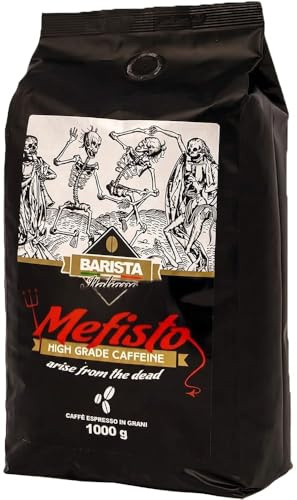 Barista Italiano - 1KG Whole Coffee Beans (MEFISTO) | Extra Strong | Dark Roast | High Grade Caffeine