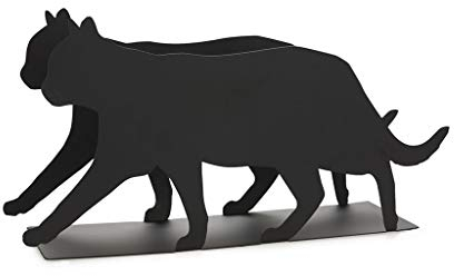 Balvi Porte-revues Feline Couleur noir Pratique et décoratif en forme de chat Fer 21,5 cm