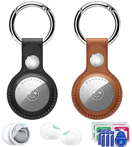 EANLOLY Anhänger Leder Schlüsselanhänger, Hülle,Einsetzbar für zubehör,Key Finder,GPS Tracker Schutzhülle,Schützt Kratzern und positioniert es präzise