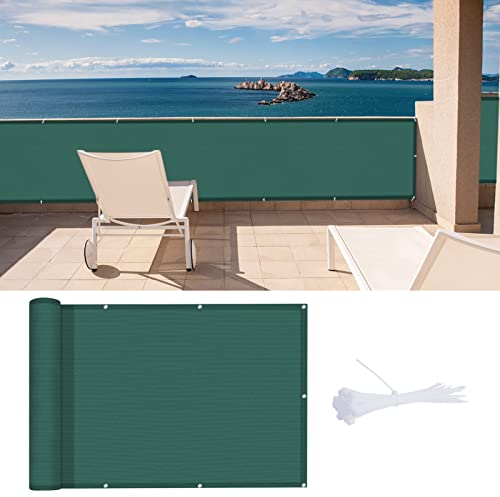 LOVE STORY Frangivista Balcono 90x300cm con tessuto HDPE,Paravento per balcone,Schermatura con Occhielli,Protezione UV per Patio Esterno, Giardino, Piscina,Verde