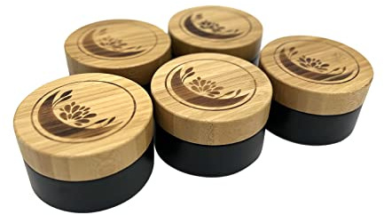 Wachsmann – leere Glastiegel mit Bambusdeckel (5 ml, 20 ml, 50 ml oder 100 ml) – auslaufsicher, dickes Milchglas – nachhaltige Kosmetikbehälter für DIY Kosmetik, Cremes & Salben