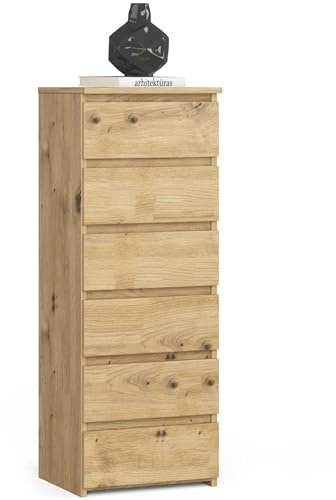 AKORD | Commode | Tiroirs | Tiroirs roulants | Fonctionnel | Idéal en Set | Robuste | Design Universel | Chêne Artisanal