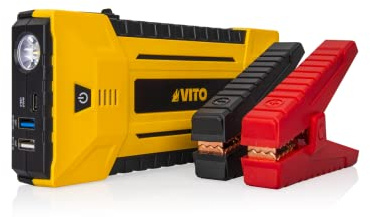 VITO - Cargador de arranque de batería 12 V 17000 mAh portátil + dispositivos electrónicos Cargador USB Cable de arranque 500 A