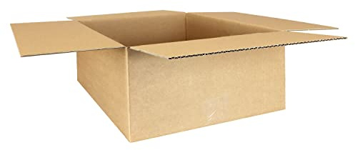 smiley pack 50 Stück Faltkartons 400 x 300 x 150 mm braun | Versandkarton 40 x 30 x 15 cm aus Wellpappe 1 wellig – Karton, Pappkarton, Versandbox für Paket & Päckchen