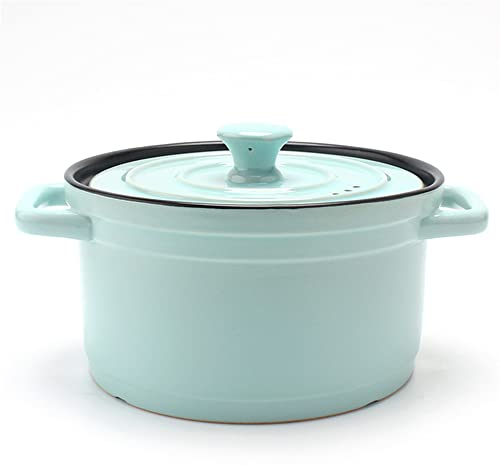 Casseruola in Ghisa Smaltata - Pentola Per Brodo in Ceramica - Casseruola in Ceramica - Per Stufati, Mini Cocotte Casseruola Con Coperchio in Rivestimento Smaltato Blue 02 5L