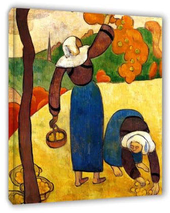 LZ6J8C9 Gerahmt. berühmte Wandkunst von Émil Bernard. (Bretonische Bauern) Drucke auf Leinwand. Berühmte Gemäldereproduktion. Leinwand-Kunstbilder, 50 x 65 cm (19,6 x 25,6), gerahmt