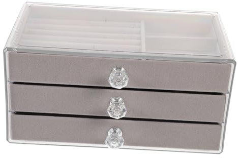 STOBAZA Schmuck-organizer-box Design Für Ohrringe Und Armbänder Aus Pet Und Flusen Platzsparend Für Schlafzimmer Und Kommode
