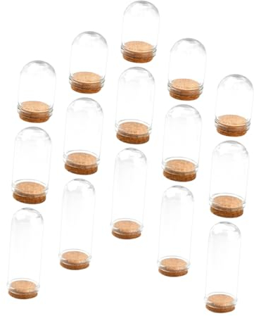 15 Pièces Argile Douce Micro-Paysage Vitrine D'Affichage en Verre Cloche pour Plantes Match Cloche Décorations De Maison De Poupée pour La Maison Porte-Verres Guirlandes