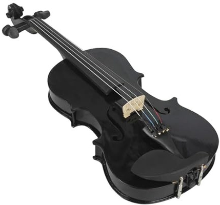strumento violino 1/8 Principianti Violino Nero Pannello In Acero Violino Con Custodia Corde Per Arco Poggiaspalla (Color : 1-8 violin)