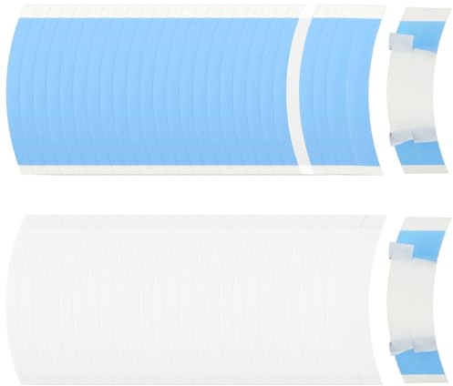 Prasacco 50 Stück Doppelseitiges Klebeband für Perücken - Unsichtbar, Wasserdicht, Extra Stark zum Fixieren (Blau)
