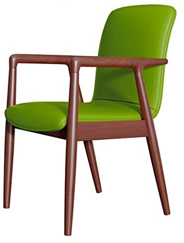 Mid-Century Esszimmerstuhl mit Kunstledersitz und Armlehnen in Dunkelgrün – gepolsterte Wohnzimmerstühle für Küche, Schlafzimmer, Café