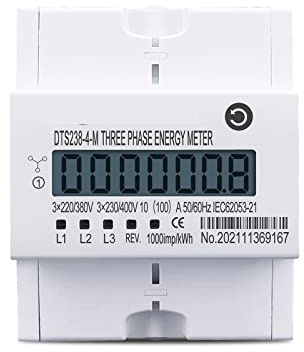Compteur d'électricité numérique, 4P 100A triphasé Din Rail KWH Watt heure Din-rail compteur d'énergie LCD 3*230/400V 3*120/208V 3*220/380V CT Type 50Hz 60Hz Surveiller et enregistrer la consommation
