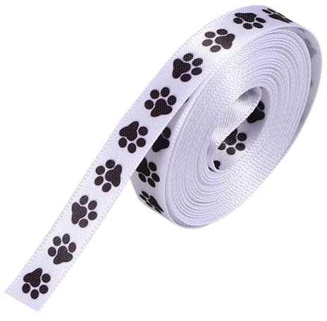 ULDIGI 2rollen Hunde Pfotenabdruck Pfoten Abdruck Hund Abdruckset Hundepfote Geschenkband Mit Pfotenabdruck Band Zum Verpacken Von Geschenken Vielseitig Für Bastelprojekte