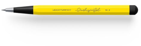 LEUCHTTURM1917 Drehgriffel Nr. 2 Druckbleistift, 0,7 mm | nachfüllbar, Drehmechanik, 8-Minen-Reservoir, Zitrone/Schwarz, Bauhaus Edition