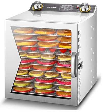 Deshidratador De Alimentos De 12 Bandejas, Máquina Secadora De Frutas De 650 W, Secado Eficiente De 360° Con Ventilador Doble, Deshidratador De Alimentos Eléctrico Con Control De Temperatura Ajustable