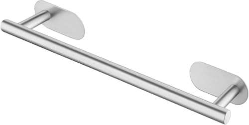 YUET Towel Rail Adhesive 40 CM Hand Towel Holder Bar Bathroom Holders For Bathrooms Kitchen Dish Cloths Hanger 304 Stainless Steel RUSTPROOF Wall Mounted 16'' (Silver)