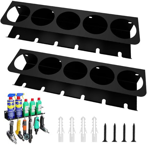 babikeen Lot de 2 Étagères pour Bouteilles Pulvérisateurs, Mural pour Flacons Pulvérisateurs pour Bombes Aérosols et Organisateur d'Outils Électriques, Support d'Atelier (2)