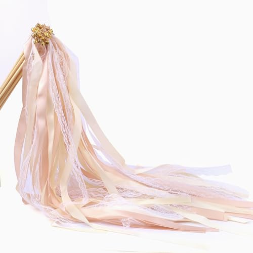 ZUYIST 20 Stück Wedding Wands mit Glocke,Zauberstäbe Hochzeit Luftschlangen | Romantic Zauberstäbe Hochzeit Luftschlangen Deko für Hochzeiten Geburtstage Partys Feiertagsfeiern Verwende