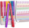 DealKits Einschulung Mädchen Geschenk Curve Textmarker, 8PCs Highlighter Pen Set, Dual Tips Textmarker Stifte DIY Markierungsstift mit 6 Verschiedenen Kurvenformen für Scrapbooking Notizen Kalender