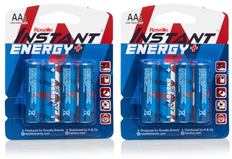 Roselle Instant Energy Plus AA Batteries, LR6/AM3/1.5V - Pack of 8