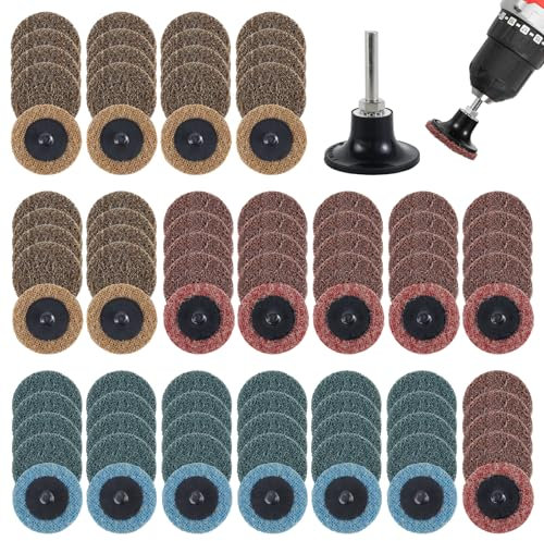 Set di 90 dischi abrasivi in nylon da 2 pollici, dischi a sgancio rapido con supporto da 1/4 pollici, dischi a sgancio rapido per plastica Gla