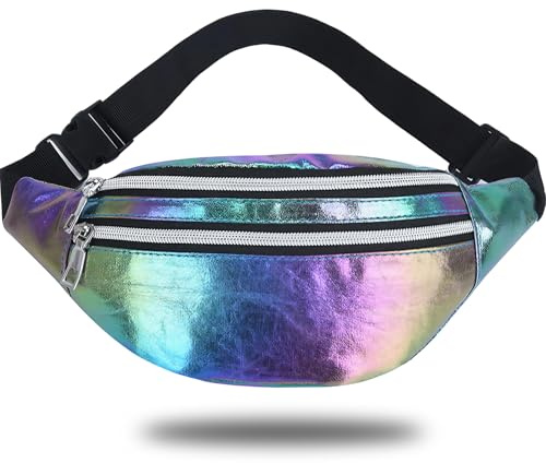 Bauchtasche Mode PU Leder Wasserdicht Hüfttasche für Damen - 80er Jahre mit Verstellbarem Gurt für Mädchen Reiseparty Sport Wanderung